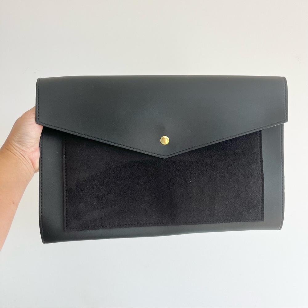 Glass Ladder & Co. Megan XL Portfolio Clutch Vegan Leather + Suede Laptop Sleeve